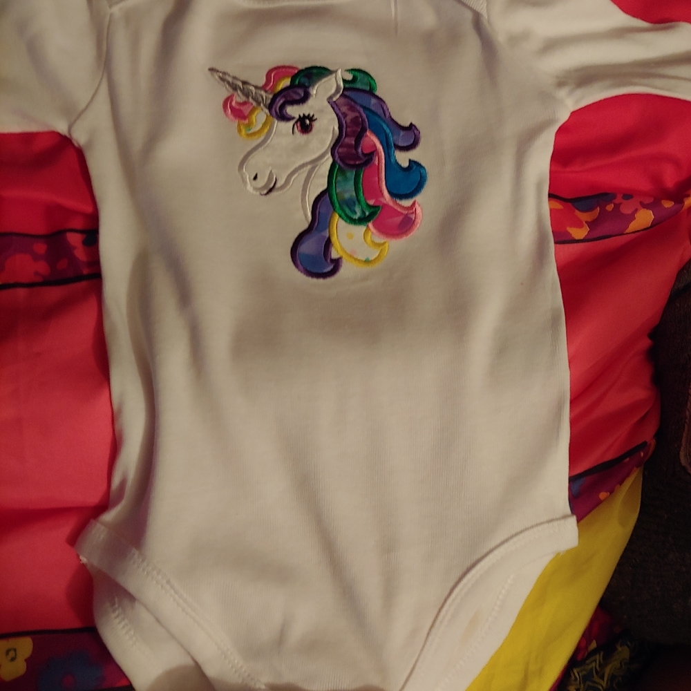 Handmade Rainbow Unicorn Baby Bodysuits